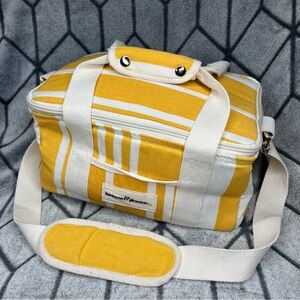 Business & Pleasure Co. Striped Yellow Holiday Cooler Bag NWT